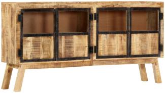 vidaXL Sideboard Braun und Schwarz 160×30×80 cm Raues Mangoholz 247994