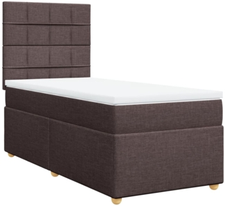 vidaXL Boxspringbett mit Matratze Dunkelbraun 100x200 cm Stoff 3291194