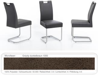 4x Schwingstuhl Kato mit Griff Edelstahl Esszimmerstuhl Küchenstuhl Grizzly dunkelbraun