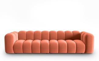 Micadoni Modulares Sofa Lupine 4-Sitzer Samtstoff Koralle