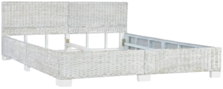 vidaXL Bett Grau Natur Rattan 180x200 cm 283093