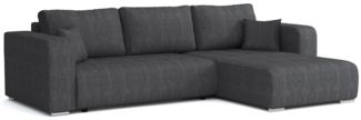 Deine Möbel 24 Wohnlandschaft CARACAS 288 cm breit Ecksofa Sofa Wohnzimmer L-Couch Cord Samt, Creme Grau Beige Grau Anthrazit Graphit Schwarz Hellgrau 3 Teile, mit Schlaffunktion Bettfunktion Bettkasten