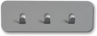 Garderobenleiste >Tilly 1< 3 Haken, in grau, Metall - 30x10x3cm (BxHxT)