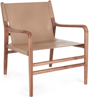 Sessel Caroline aus Teakholz, Taupe