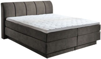 Boxspringbett Ole / Ottawa BX2240 , Stoff , Beige, Braun , 188 x 108 x 218 cm