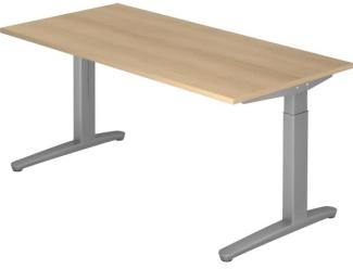 'XB16' Schreibtisch, C-Fuß, 160x80 cm ,Eiche / Silber