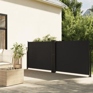 vidaXL Seitenmarkise Ausziehbar Schwarz 140x1200 cm 4004804