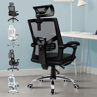 ALFORDSON Bürostuhl Gaming-Studienstuhl Netz-Weiß Brad