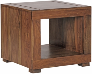 Couchtisch MUMBAI Massiv-Holz Sheesham 50 cm breit Wohnzimmer-Tisch Design dunkel-braun Landhaus-Stil Beistelltisch