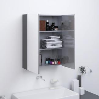 vidaXL Bad-Spiegelschrank 60x15x75 cm MDF Glänzendes Grau 331526