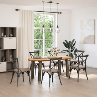 vidaXL Esstisch Hellbraun 180x90x74 cm Massivholz Eiche Oval 3305457