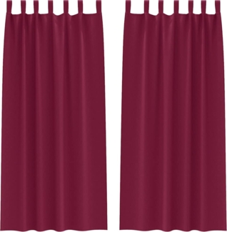 vidaXL Verdunkelungs-Vorhänge mit Ringen 2 pcs Weinrot 245 x 140 cm 4107576