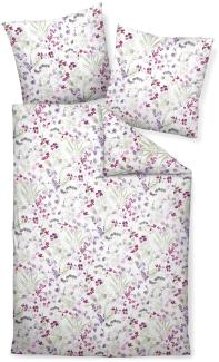 Janine Moments Mako-Satin Bettwäsche 155x220 Streublümchen rosa lila 98078-01