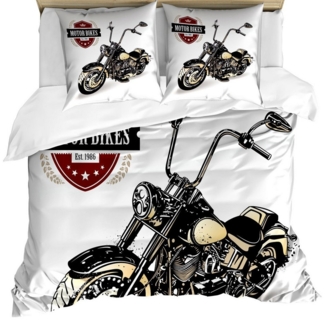 Abakuhaus Bettwäsche weicher Microfaserstoff Allergiker geeignet, kein Verblassen, Microfaser, Jahrgang Old Classic Motorrad