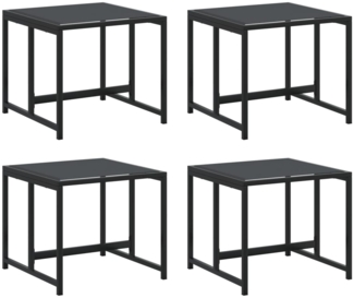 vidaXL Gartenhocker 4 Stk. Schwarz Stahl und Textilene 4008594