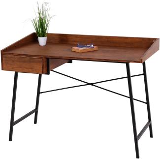 Konsolentisch HWC-J97, Schminktisch Ablagentisch, Schublade 3D-Struktur 98x114x60cm MVG-zertifiziert ~ braun