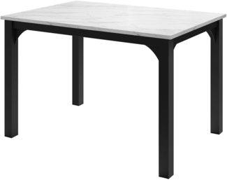Esstisch Fagab 120 (Farbe: Schwarz / Bianco Marmor)