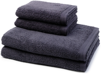 Möve Superwuschel 4 tlg. Frottier-Set - 2 X Handtuch (50 X 100cm), 2 X Duschtuch (80 X 150cm) - 520 g/m2 - Dark grey