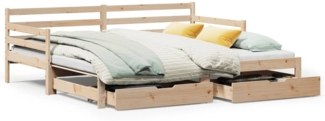 vidaXL Tagesbett Ausziehbar mit Schubladen ohne Matratze 90x200 cm 3302171