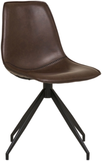 Esszimmerstuhl mit Drehgelenk, PU-Leder, dunkelbraun, schwarze Beine, HN1227