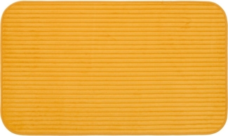 Gözze Badematte Berlin, Höhe 7 mm, rutschhemmend beschichtet, fußbodenheizungsgeeignet, Polyester, rechteckig, Badteppich, Uni Farben, Cord Optik, waschbar