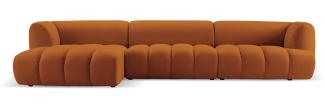 Micadoni Modulares Ecksofa Harry 5-Sitzer Links Samtstoff Terrakotta