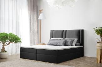 Boxspringbett Schlafzimmerbett CANDELA 160x200 cm in Stoff Schwarz