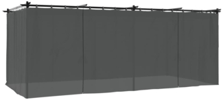 vidaXL Pavillon mit Vorhängen, Aluminium / Stahl anthrazit, 295 x 596 x 221 cm