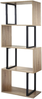 Casâme Bücherregal mit 4 Ebenen, Holzdekor und Metallständern - H148cm - Helles Holz