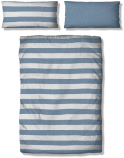 OTTO products Wendebettwäsche Big Stripe, Renforcé (Bio-Baumwolle), 2 teilig, 100% Bio-Baumwolle GOTS zertifiziert, Streifen-Design in Melange-Optik