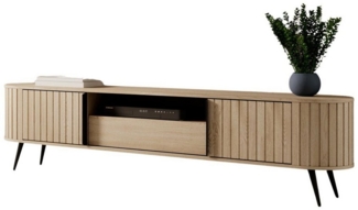 Compleo TV-Schrank 196 cm breit, Lowboard eiche cremona, Japandi Stil KAMA