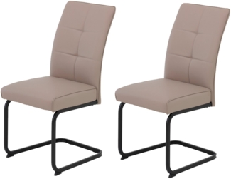 HELA Freischwinger Freischwinger TOLEDO mit Komfortsitz, gepolstert, Bezug Microfaser (Set, 2 St), Esszimmerstuhl, pflegeleicht, Vierkantrohrgestell pulverbeschichtet