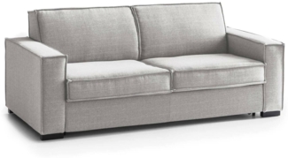 Dmora 2-Sitzer festes Sofa Eletta, Wohnzimmersofa aus Stoff, Standardarmlehnen, 100 % Made in Italy, cm 200x95h90, Grau