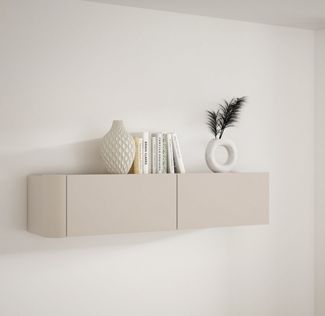 FORTE Wandregal, B/H/T 128,6/30,1/34 cm, Klappen, grifflose Front