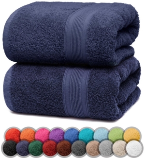 NatureMark Duschtücher 2er-Set Frottier Duschtücher 70x140cm, 100% Baumwolle (2-St), Premium Qualität, DUSCHTUCH, Dusch-Handtuch, 70x140cm, Navy blau