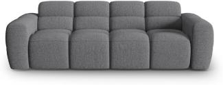 Micadoni Sofa Lisa 4-Sitzer Strukturierter Stoff Grau