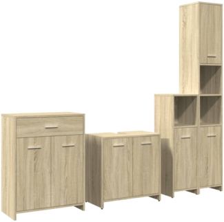 vidaXL 4-tlg. Badmöbel-Set Sonoma-Eiche Holzwerkstoff 3325044