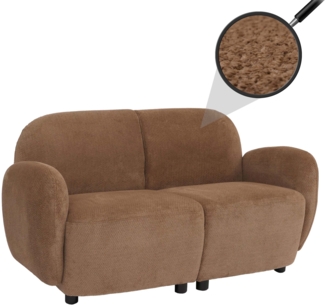 2er-Sofa HWC-P33, 2-Sitzer Couch Loungesofa, Stoff/Textil Chenille (330 g/m²) Öko-Tex ~ braun