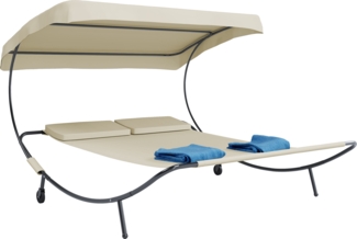 VCM Sonnenliege Bindox 914559 Creme H. 137 x B. 180 x T. 200 cm