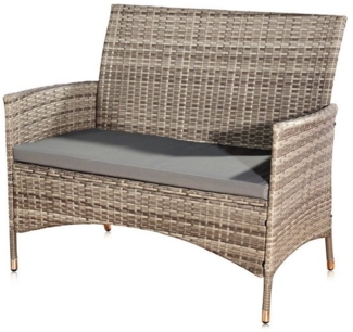 Feel2Home Gartenbank Gartenbank Sitzbank Rattanbank Polyrattan Sitzpolster versch. Farben (Stück, 1-St, Bank), wasserabweisend