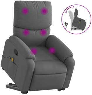 vidaXL Massagesessel mit Aufstehhilfe Dunkelgrau Stoff 3204837