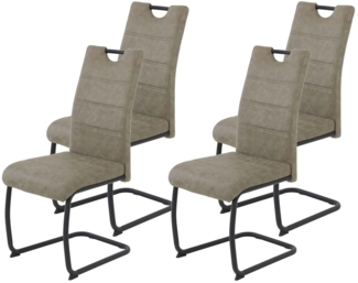 4er Set Schwingstuhl Dunja - Vintage Schlamm