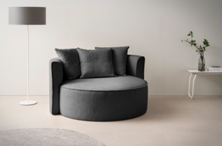 LeGer Home by Lena Gercke XXL-Sessel Isalie, Lesesessel, Loveseat, inklusive Zierkissen, extra große Sitzfläche, optional mit Hocker, Cord, Samt, Bouclé