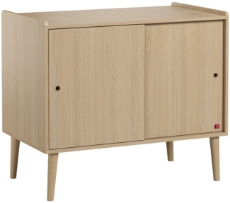 CaliCosy 'RETRO' Sideboard mit 2 Schiebetüren in Eichenholzoptik L100 cm - Eiche