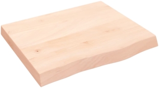 vidaXL Waschtischplatte 60x50x(2-6) cm Massivholz Unbehandelt 3156013