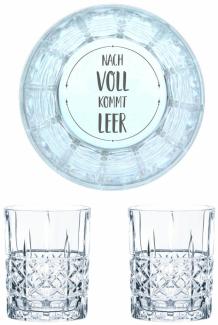 Nachtmann Whiskyglas Gravur Nach Voll Kommt Leer, Whiskeygläser Set, Gravur, Geschenk, Kristallglas, 345 ml, 2er Set