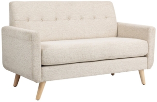HOMCOM 2-Sitzer Polstersofa im Modern-Stil mit Holzbeine, Samtoptik, Doppelsofa 1 Teile, für Schlafzimmer, Wohnzimmer, Beige