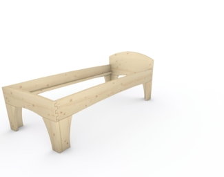 Holzbett (Fichte) "Rosi" 90 x 220 cm 58 cm mit Kopfteil Massivholzbett Bett