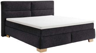 Boxspringbett Cordoba / Cornelia 6 , Stoff , Anthrazit , 202 x 125 x 221 cm