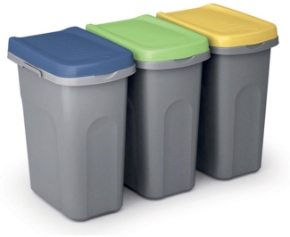 Casaria Mülleimer, Mülleimer Küche 25L mit Deckel Set Müllbeutelhalterung Abfalleimer